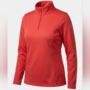 Rossignol Women’s Classique 1/2 Zip Ski Fleece Mid-Layer Pullover - Garance Red